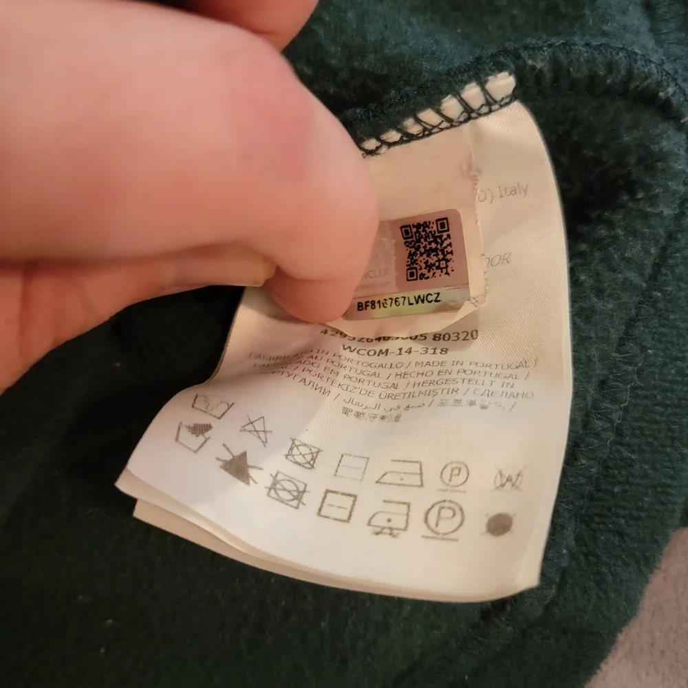 Moncler infant kids size 3y fleece zip up size 3 green